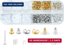 12 Styles 600 Pcs Earring Backs for Studs, Clear Plastic Earrings Hypoallergenic