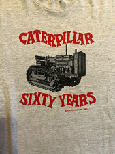 Screen Stars Best Vintage 90s Caterpillar Sixty Years Gray Graphic Tee L