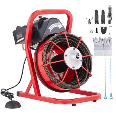#ad Drain Cleaner Machine Drain Auger 75FT x 3 8 Inch Manual Feed amp; 4 Cutters $213.99