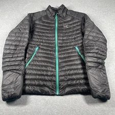 Arc'teryx Cerium SL goose down puffer jacket women's medium black teal full zip