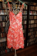 GUESS coral white floral lace sun dress Womens  Sz 2    (bin328)