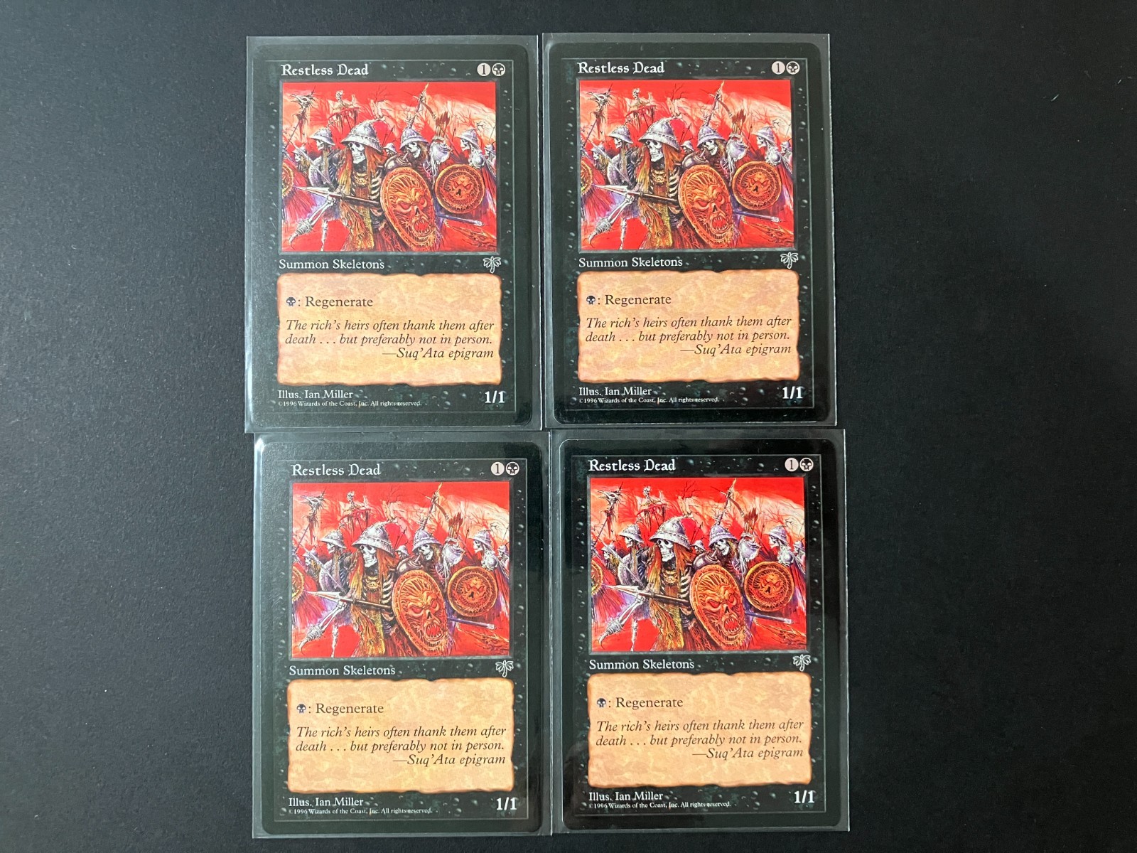 4 x RESTLESS DEAD from MI Mirage MTG Magic the Gathering Vintage Black