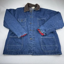 Men's VTG Key Imperial Blanket Lined Denim Blue Chore Jean Jacket Sz 48 Tall