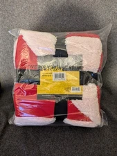 NEW Cabela's Reversible Sherpa Fleece Blanket Red White 50x70 Inches USA Seller
