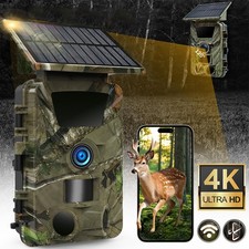 60MP Solar Trail Camera UHD Wildlife Hunting Cam Night Vision Motion Activated