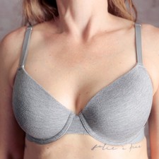 Lively Seamless Molded Mesh Breathable Band T-shirt Bra Gray J-hook UW 34C