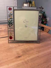 Vintage carr stained-glass picture frame with pressed flowers 8x10