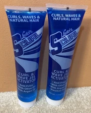 2 Pk Luster's Scurl Curl & Wave Jel Activator 6oz Anti-Frizz Hair Gel Argan Oil