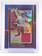 EMEKA EGBUKA 2025 DONRUSS OPTIC THREADS ROOKIE PATCH HYPER BLUE BUCCANEERS Q3976