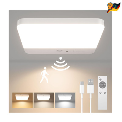FULEN Bewegungssensor Deckenlampe LED Dimmbar Kabellos 3 Farbtemperature