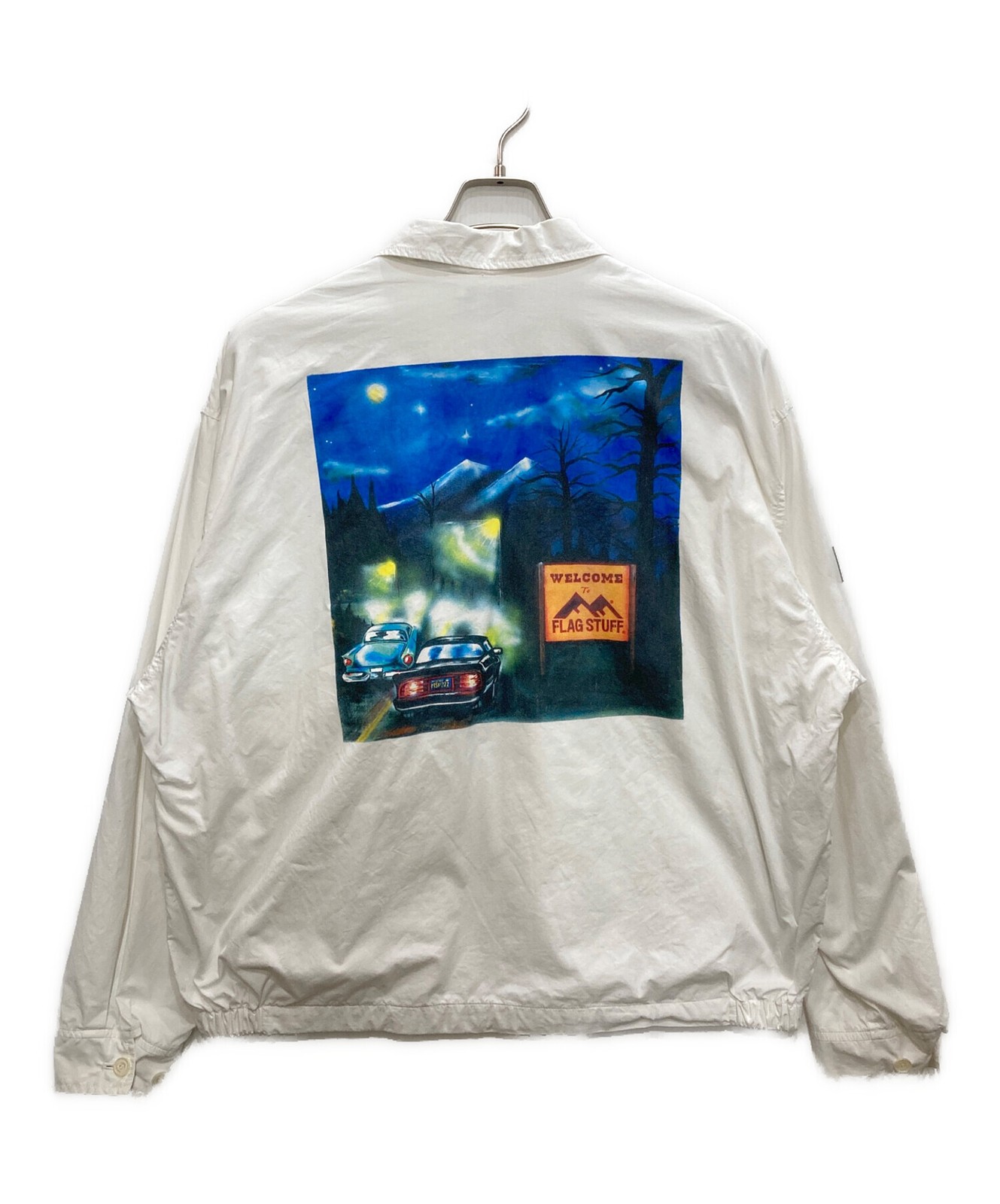 flagstuff Back graphic zip jacket Size: L White M… - image 2