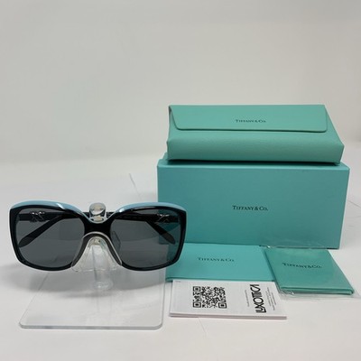Tiffany Tf4076 Square Silver X Temple Black Azure Sunglasses