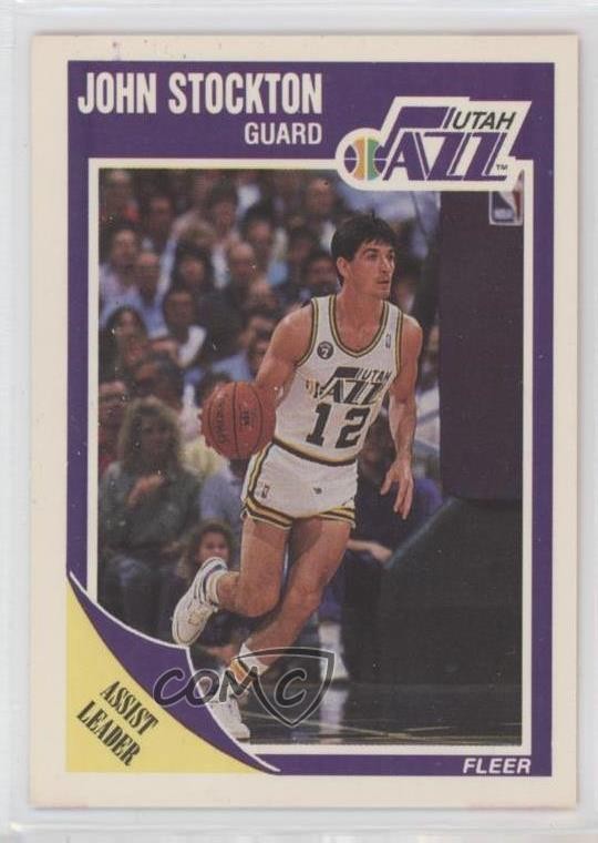 1989-90 Fleer John Stockton #156 HOF 0d22