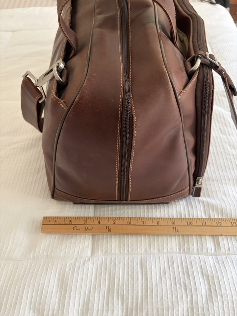 vintage johnston and murphy leather brown weekender bag View 2