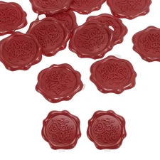 Wax Seal Stickers 12 Pcs Embossed Self Adhesive for You Sticker, Dark Red