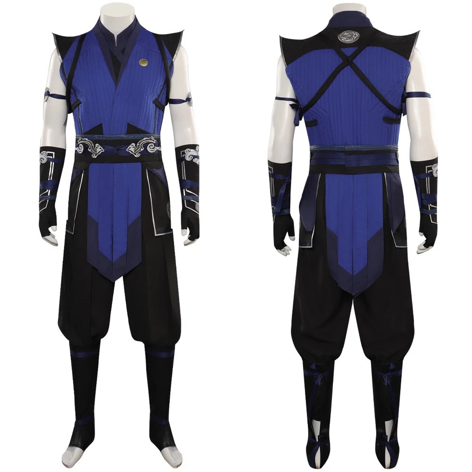 Sub-Zero Blue Outfit Mask Cosplay Costume Men's Halloween Carnival Party Suit - Image 2 of 4