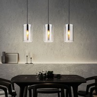 Pendelleuchte HäNgelampe Esstischlampe Glas Rauch Wohnzimmerleuchte H 120 Cm