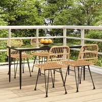 5-Tlg. Garten-Essgruppe Polyrattan Sitzgruppe