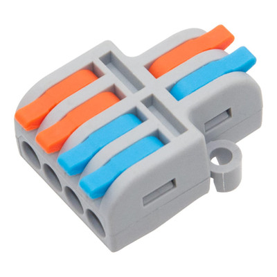10Pcs Lever Wire Connectors, 2 in 4 Out Quick Wiring Cable Compact Electrical Co