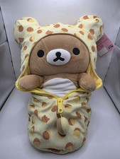 San-X Rilakkuma Original Plush 15  Bear Castella Cake Pattern Sleeping Bag Pouch