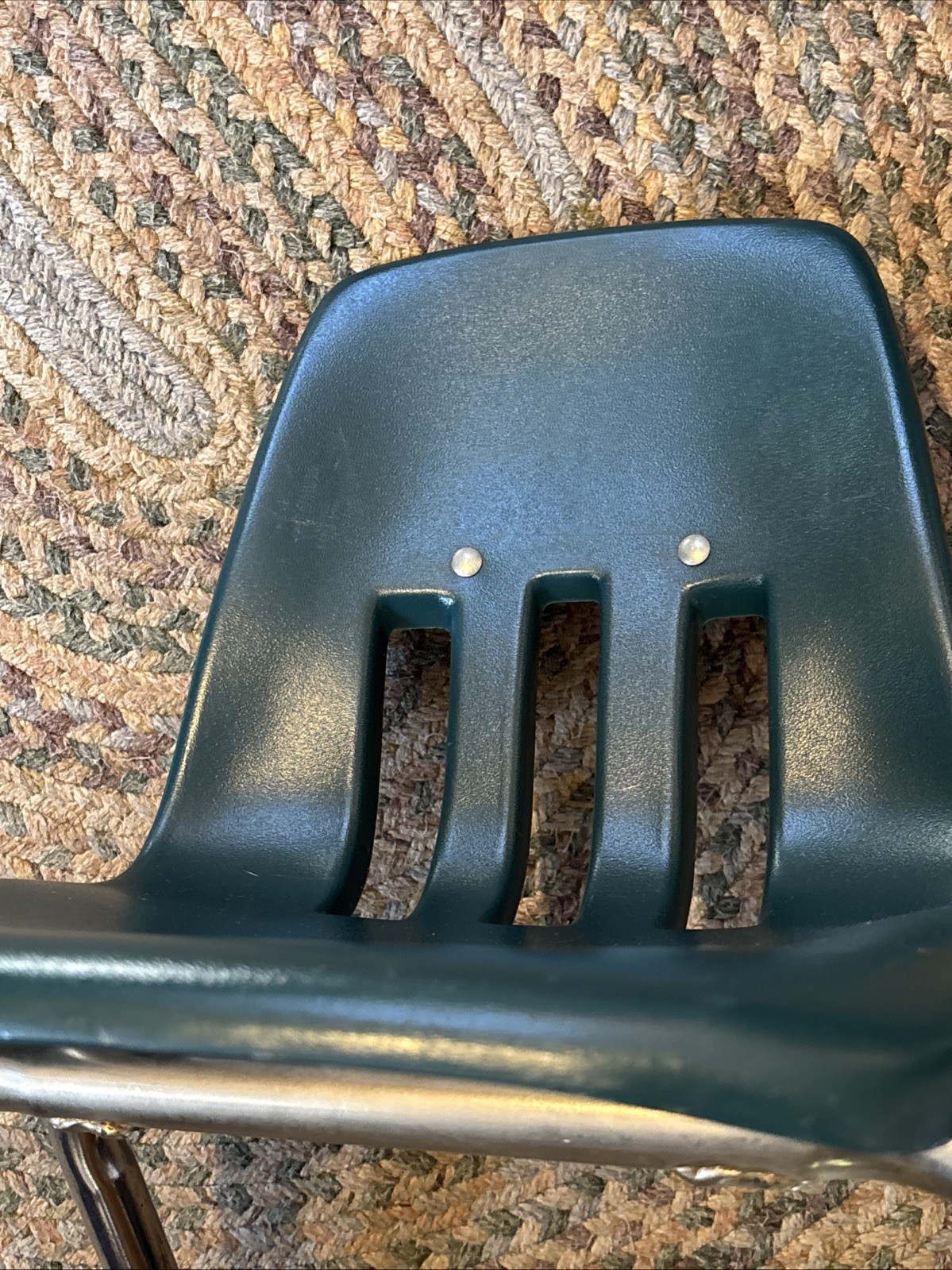 3 Vintage Green Mid-Century VIRCO 12" Plastic Kids School Chairs Children’s