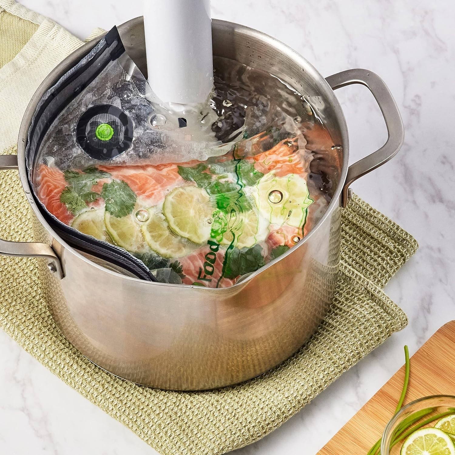 Leakproof 8 Gallon Reusable Vacuum Bags - Easy Use from Freezer to Sous Vide