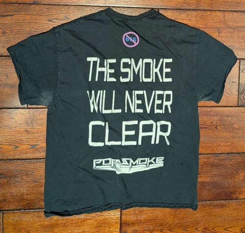 POP SMOKE Ev Bravado’s WHO DECIDES WAR Shoot For The Stars Black T-Shirt Size XL - Picture 3 of 11