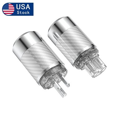Pair Hi-End US AC 3 Prong Male Power Plug IEC320 C15 Female Connector for Audio