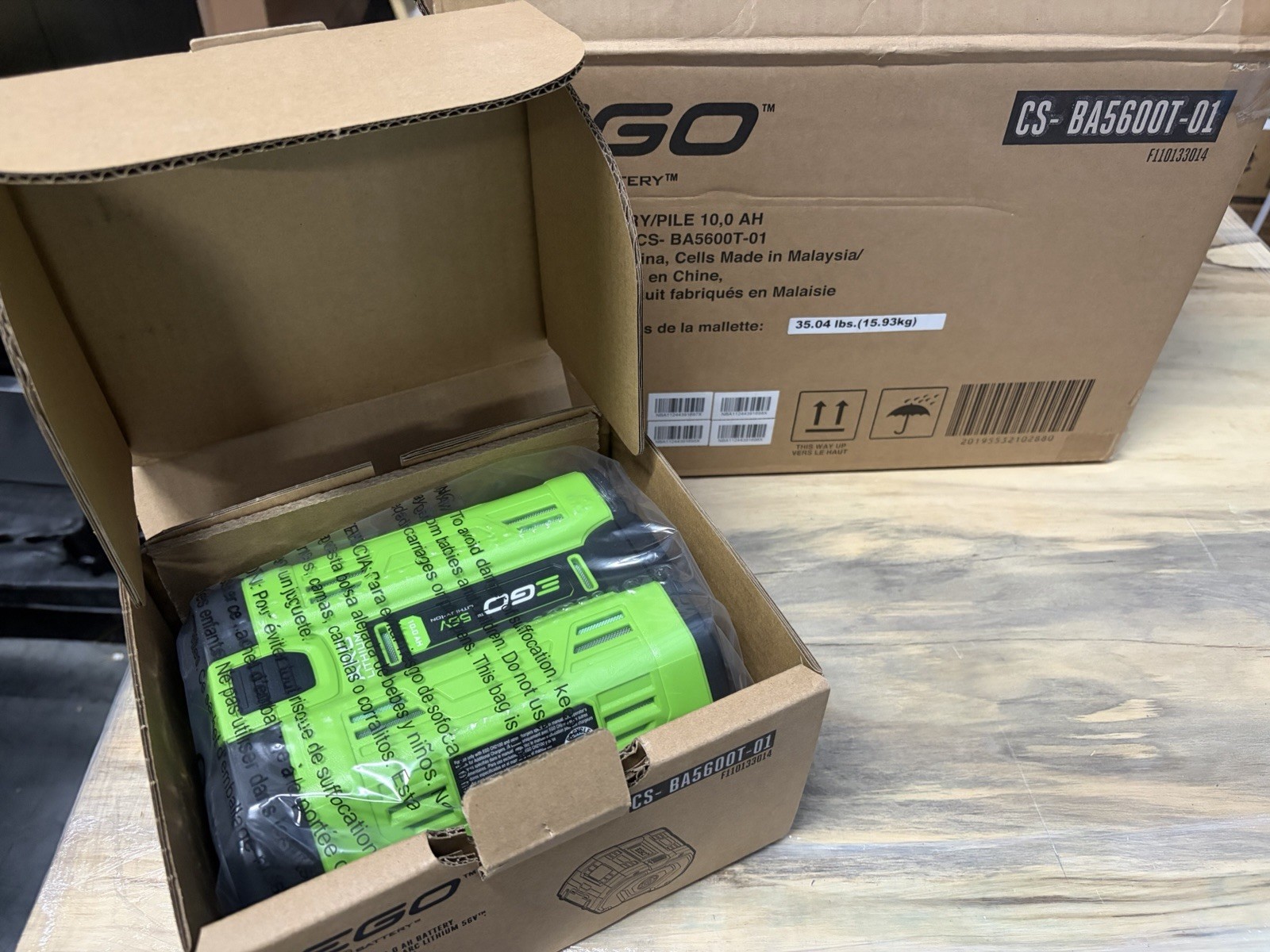 New Genuine EGO BA5600T  56V 10AH Lithium-Ion Battery - OEM Battery w Fuel Guage