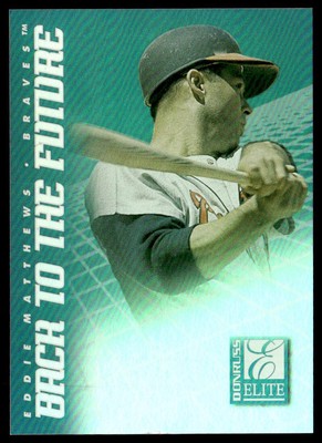 1998 Donruss Elite #6 Eddie Matthews / Chipper Jones SN1500   Baseball Braves