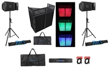 JBL DJ Package w/(2) VRX928LA 8" 400 Watt Array Speakers+Stands+Amplifier+Facade