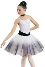 Dance Costume Large Child Black White Weissman 10302 Ballet Sequin Tutu