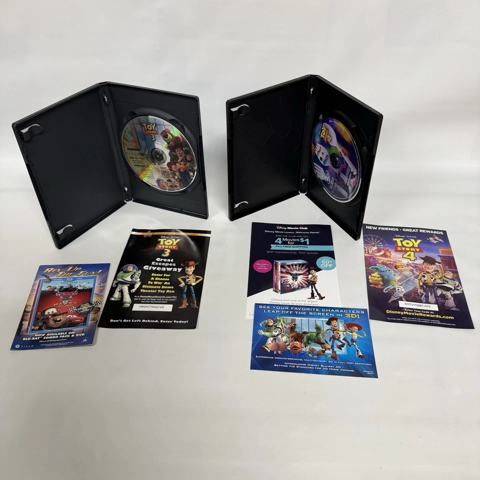 Toy Story DVD Collection 1-4 Lightyear Time Forgot Disc Sets + Slipcovers Mint - Image 3 of 4