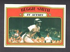 1972 Topps Baseball Card Reggie Smith In Action #566 Boston Red Sox