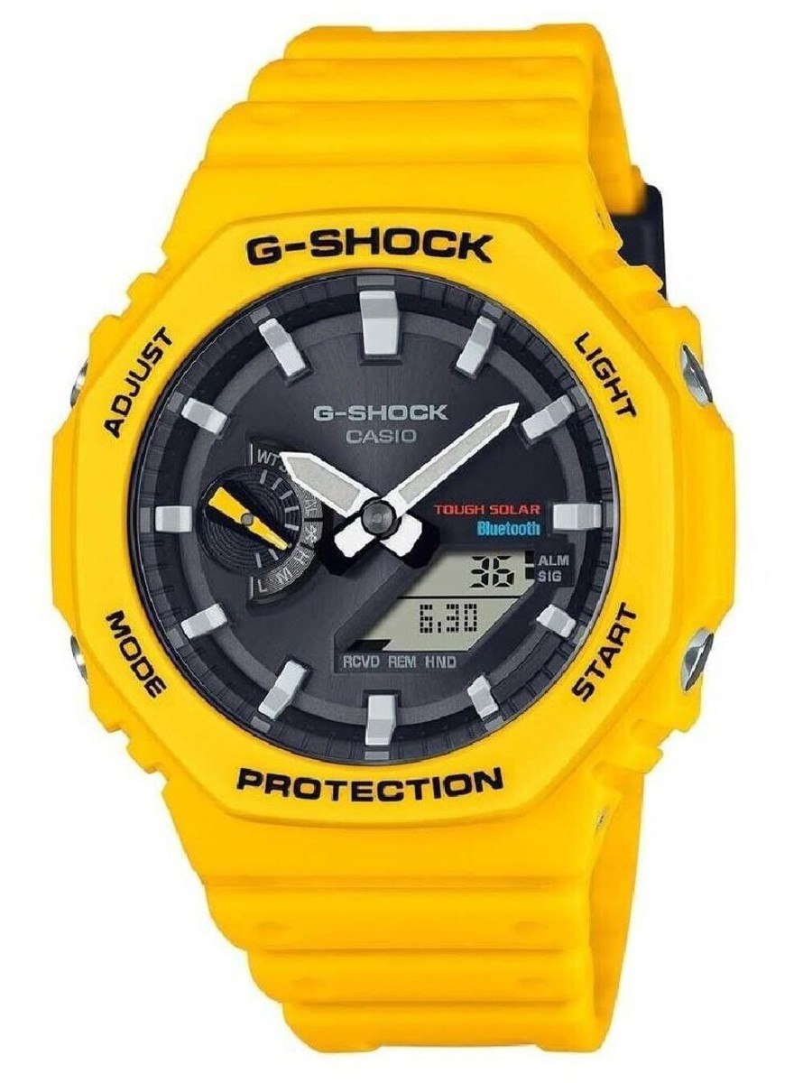 Casio G-Shock Yellow Ana-Digi Mobile Link Bluetooth Watch GA-B2100