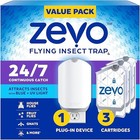 Zevo Flying Insect Trap & 3 Refill Cartridges New In Box