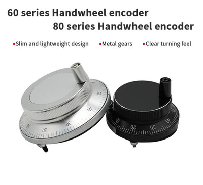 MPG Handwheel Encoder 60 80mm Manual Pulse Generator 100P/R NPN 5V 24V CNC Wheel