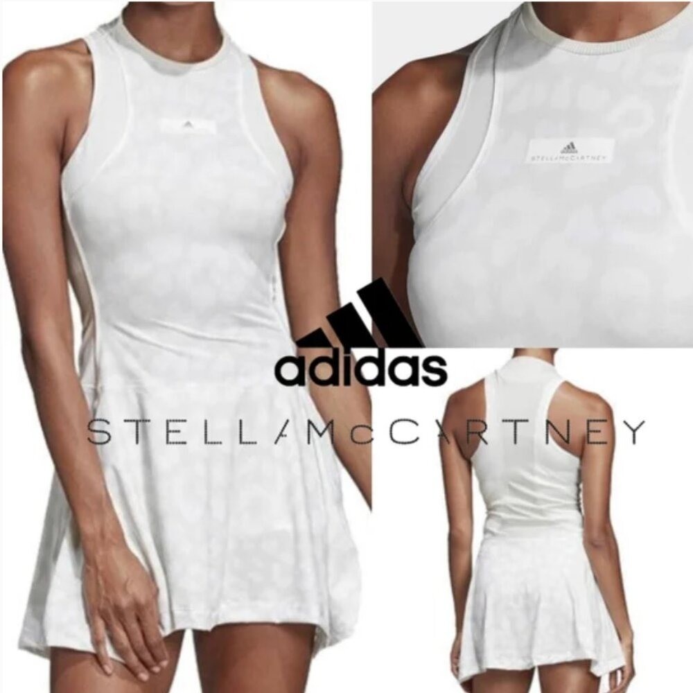 Adidas Stella McCartney Tennis Dress Women's Size Large White Gray