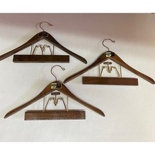 Vintage Wooden Metal Suit Hangers Mid Century Modern Lot of 3 Made in Taiwan