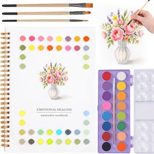 Watercolor Workbook Coloring Book 1 Count Pack of 1 , white