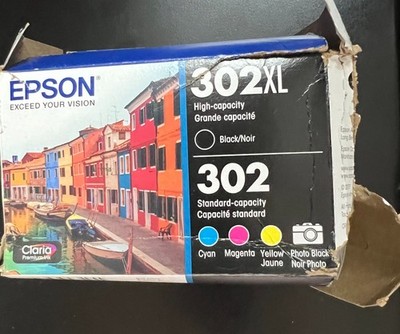 GENUINE EPSON 302XL Black & 302 Tri-Color Original Ink Combo  4955/OB