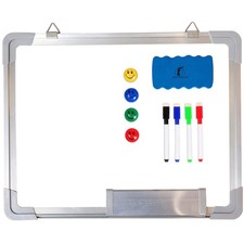 Whiteboard Set - 15 x 12 in Dry Erase Board with 1 Magnetic Dry Eraser, 4 Dry...
