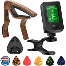 Guitar Capo, Guitar Picks, Guitar Accessories with Guitar Tuner, 