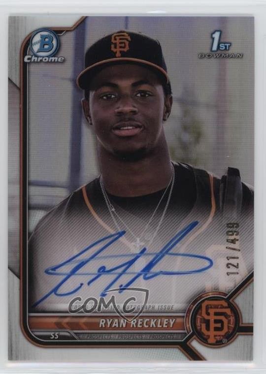 2022 Bowman Chrome Prospect Refractor 121/499 Ryan Reckley #CPA-RR Auto v9t