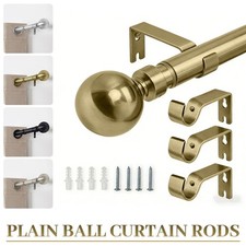 Extendable Metal Curtain Pole Chrome 28mm Includes Finals Rings OR Holdbacks Uk