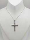 Sterling Silver CZ Cross Pendant On 18" Chain Necklace — photo 3