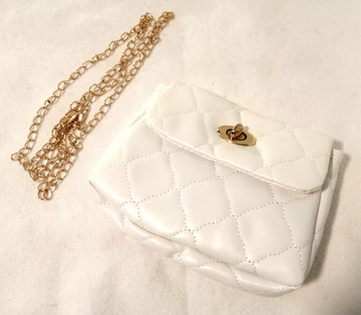 BORSETTA DONNA ECOPELLE COLORE BIANCO TRACOLLINA NUOVA POCHETTE LEATHER BAG
