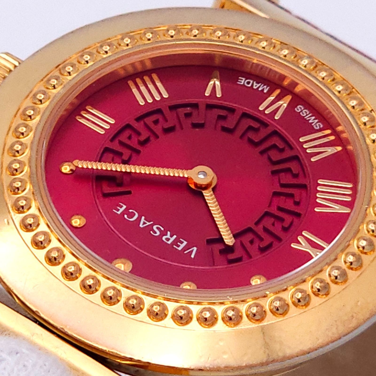 Versace P5Q QZ Quartz Watch Dress Wristwatch Red Face Unisex wrist 18cm thumbnail 7