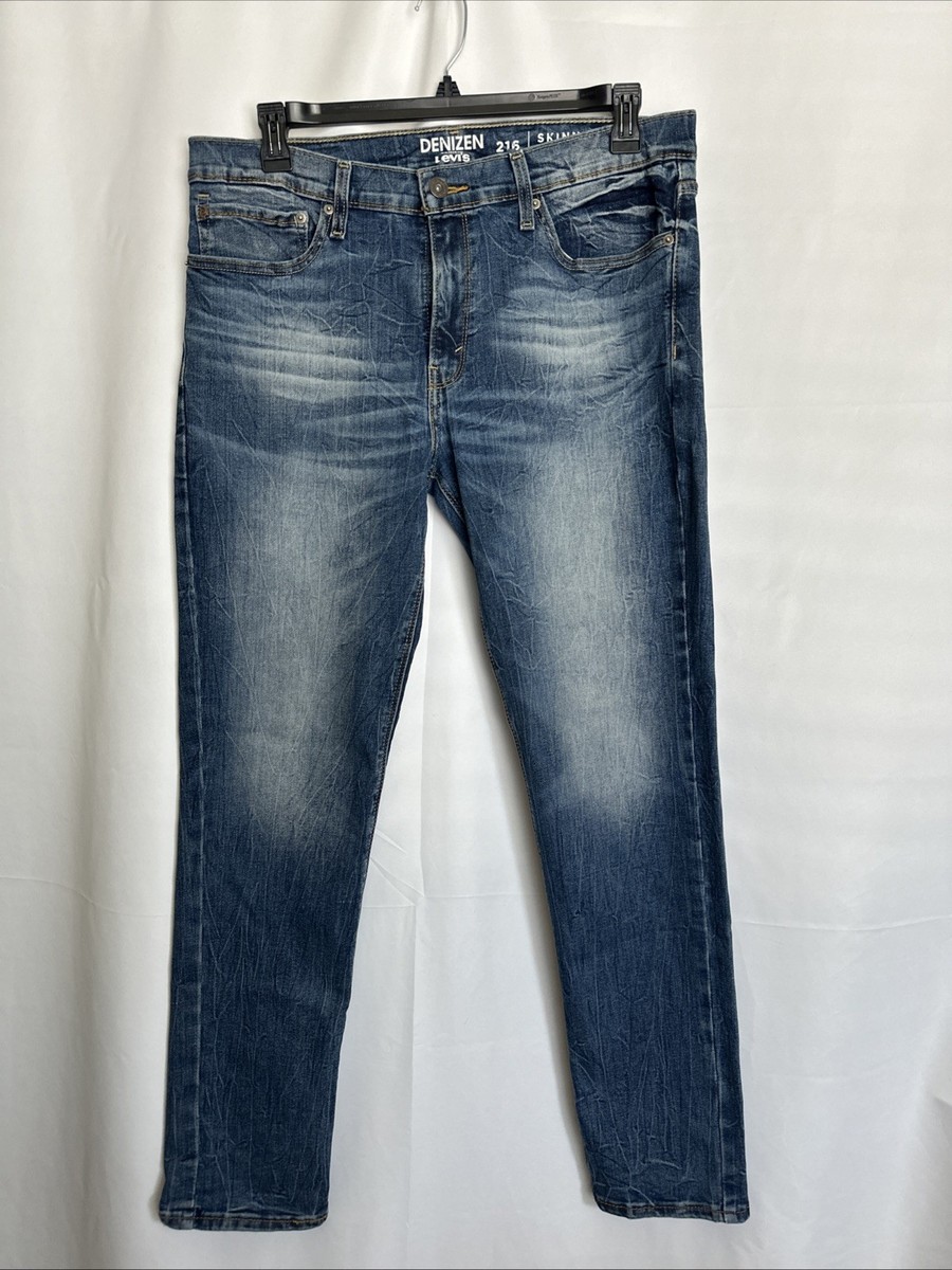 Mens Jeans Denizen 208 Regular Taper Fit Indigo Jeans Mens Jeans