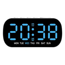 LED Display Electric Digital Alarm Clock With Auto-Dim Night Mode, NEW
